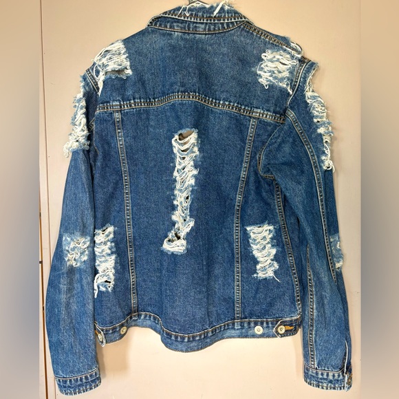 EDDIE BAUER Destroyed Jean Jacket - Picture 10 of 10